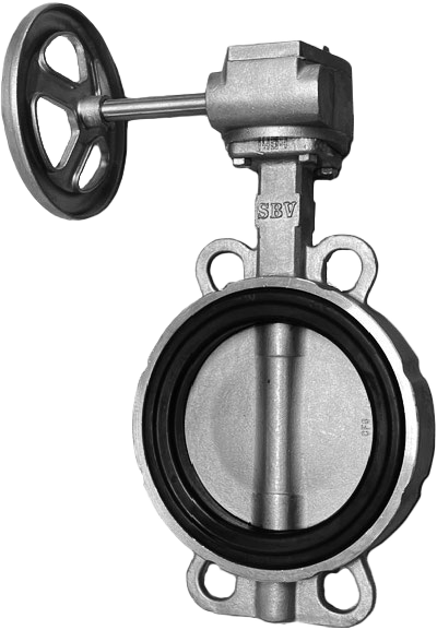 バタフライバルブゴムシートタイプステンレス B-61 ギア式