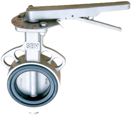 バタフライバルブゴムシートタイプステンレス B-61 レバー式