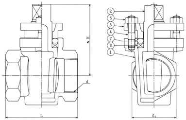 設計図 ネジ込みグランドコック 2方 B−70