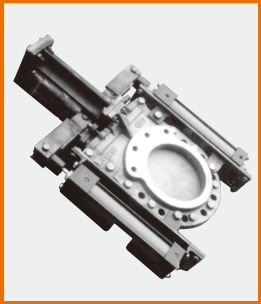 W油圧シリンダー操作 ナイフゲートバルブ S−12209 シールド仕様