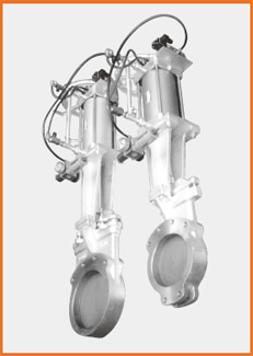 ナイフゲートバルブ 手動兼エアーシリンダー操作 オール附属品付 S−122016