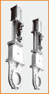 カバー付ナイフゲートバルブ エアーシリンダー操作 2重グランド構造　ジャバラ付 S−8006