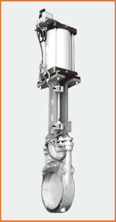 ナイフゲートバルブ エアーシリンダー操作 電磁弁リミットスイッチ付 S−12202