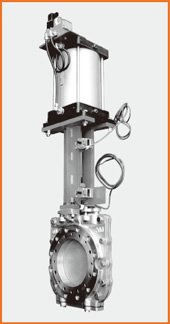 ショート型板弁 エアーシリンダー操作 電磁弁、リミットスイッチ付 S−1072