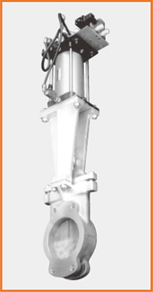 ナイフゲートバルブ エアーシリンダー操作 電磁弁、スピコン、サイレンサー付 S−12205